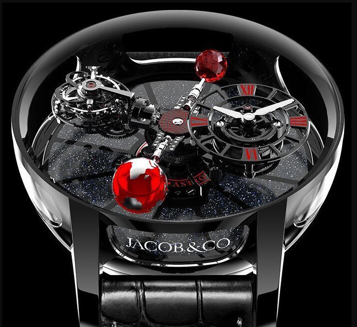 Review Jacob & Co ASTRONOMIA TOURBILLON BLACK CERAMIC BLACK & RED MOVEMENT AT100.95.KR.SR.B Replica watch - Click Image to Close